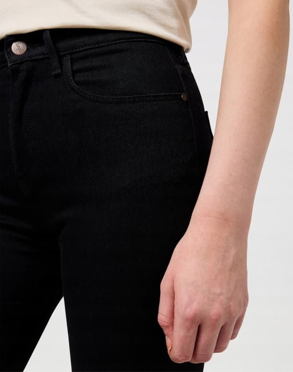 Wrangler SLIM Noir SORTE STRAIGHT HIGH DAMEJEANS W27 L32