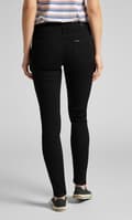 Miniatyrbild 4 av 10: Lee SCARLETT Black Rinse SVARTA DAMSKINNYJEANS W27 L31