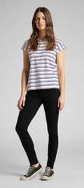 Miniatyrbild 5 av 10: Lee SCARLETT Black Rinse SVARTA DAMSKINNYJEANS W27 L31