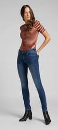 Miniatyrbild 5 av 9: Lee Scarlett Mid Martha Dam Skinny Jeans Mörka Denim W31 L29