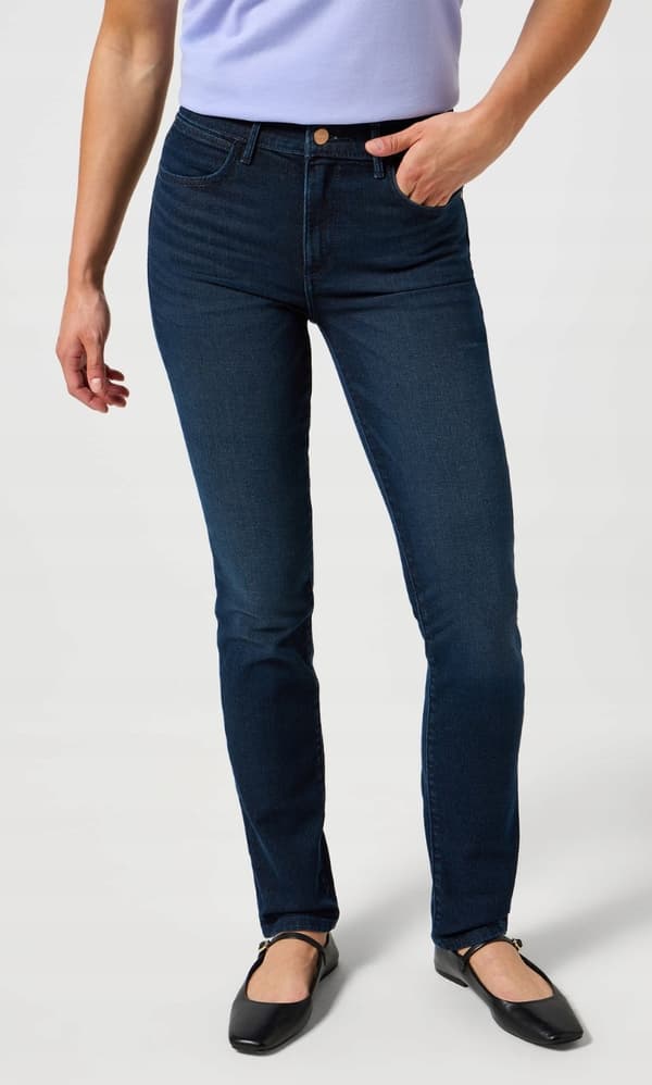 Wrangler SLIM NAVY BLUE STRAIGHT HIGH NAISTEN FARKUT W30 L30