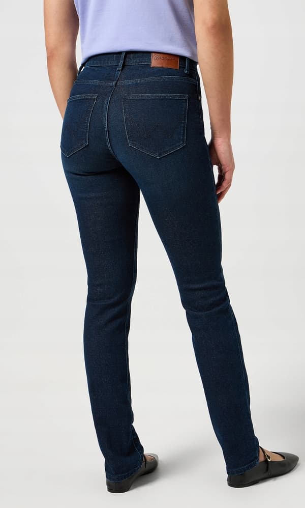 Wrangler SLIM NAVY BLUE STRAIGHT HIGH NAISTEN FARKUT W30 L30