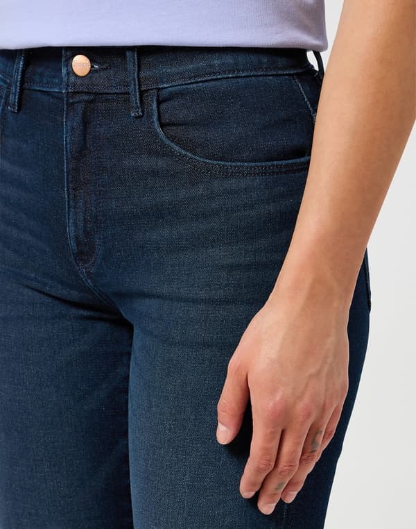 Wrangler SLIM NAVY BLUE STRAIGHT HIGH NAISTEN FARKUT W30 L30