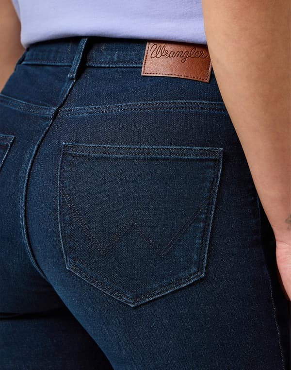 Wrangler SLIM NAVY BLUE STRAIGHT HIGH NAISTEN FARKUT W30 L30