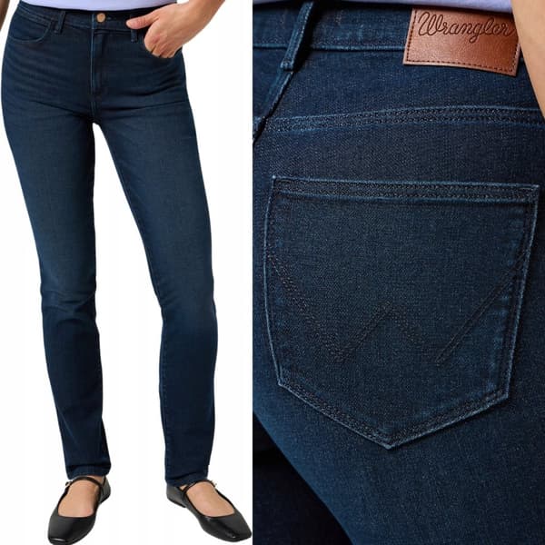 Wrangler SLIM NAVY BLUE STRAIGHT HIGH NAISTEN FARKUT W30 L30