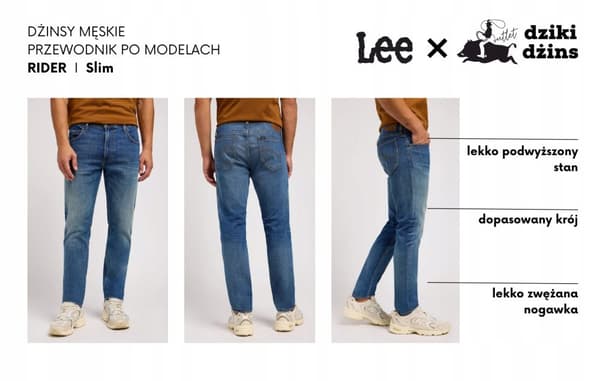 Lee RIDER SLIM Worn In Travis DENIM FITTED JEANS W32 L34