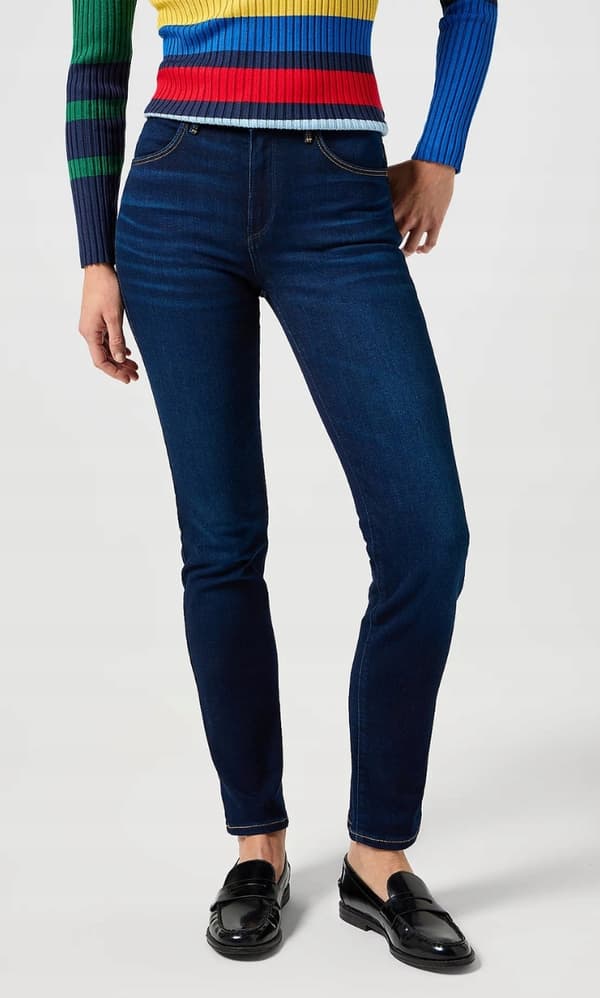 Wrangler SLIM MARINBLÅ RAKA HÖGA DAMJEANS W27 L32