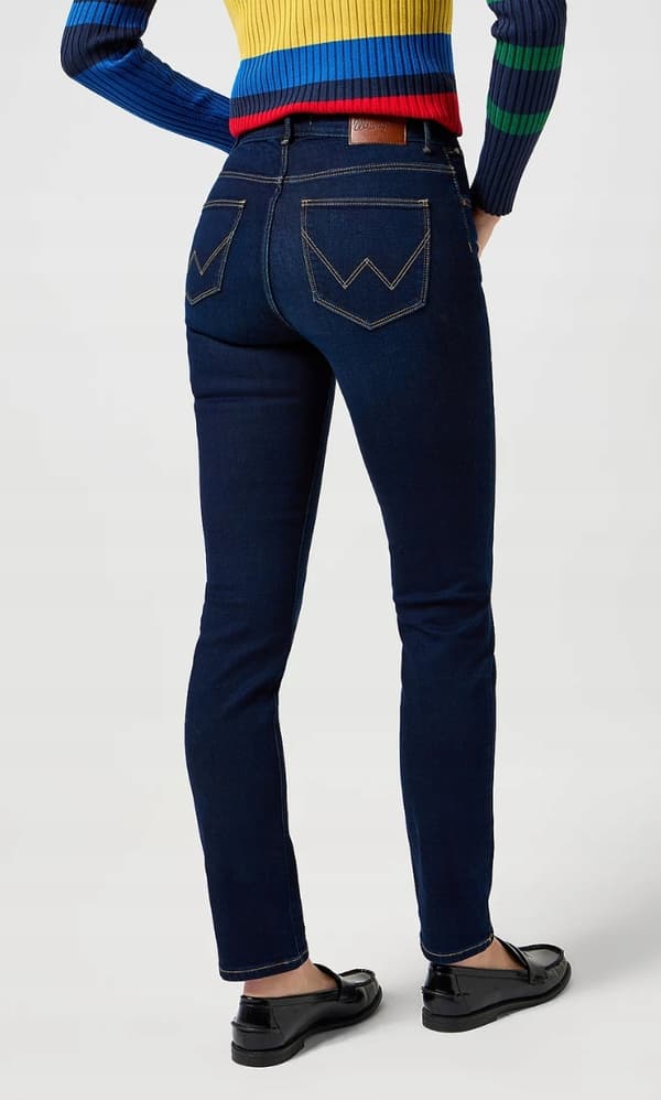 Wrangler SLIM MARINBLÅ RAKA HÖGA DAMJEANS W27 L32