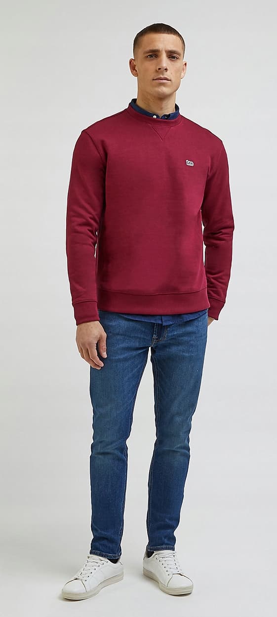 Lee LUKE SLIM Peace Train MØRKE JEANS MED SKINNENDE TOPPING W34 L34