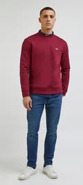Miniatyrbillede 5 af 9: Lee LUKE SLIM Peace Train MØRKE JEANS MED SKINNENDE TOPPING W34 L34