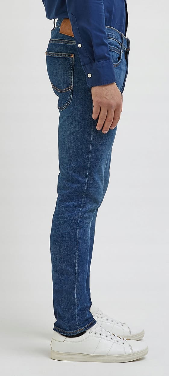 Lee LUKE SLIM Peace Train MØRKE JEANS MED SKINNENDE TOPPING W34 L34