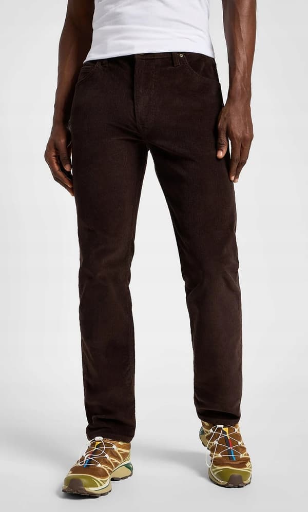 Lee RIDER SLIM Espresso BRUNA MANCHESTERBYXOR MED SLIM OCH SKOR W31 L32