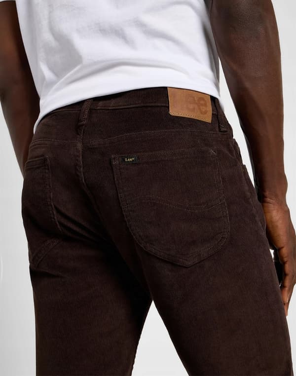 Lee RIDER SLIM Espresso BRUNA MANCHESTERBYXOR MED SLIM OCH SKOR W31 L32