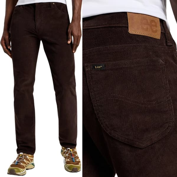Lee RIDER SLIM Espresso BRUNA MANCHESTERBYXOR MED SLIM OCH SKOR W31 L32