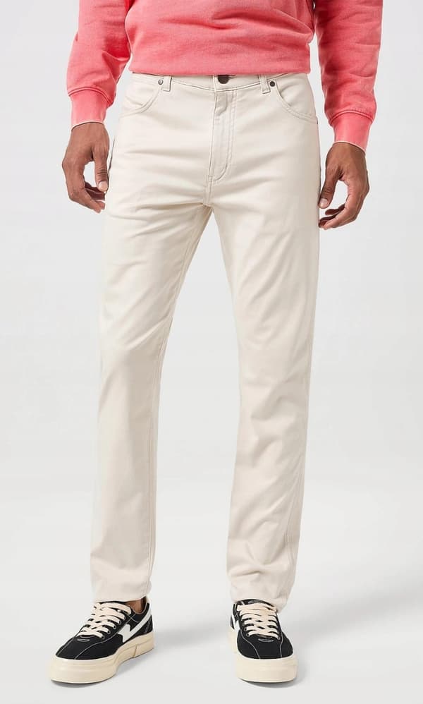 Wrangler LARSTON SLIM Stone FITTED BEIGE TYGBYXOR W40 L34