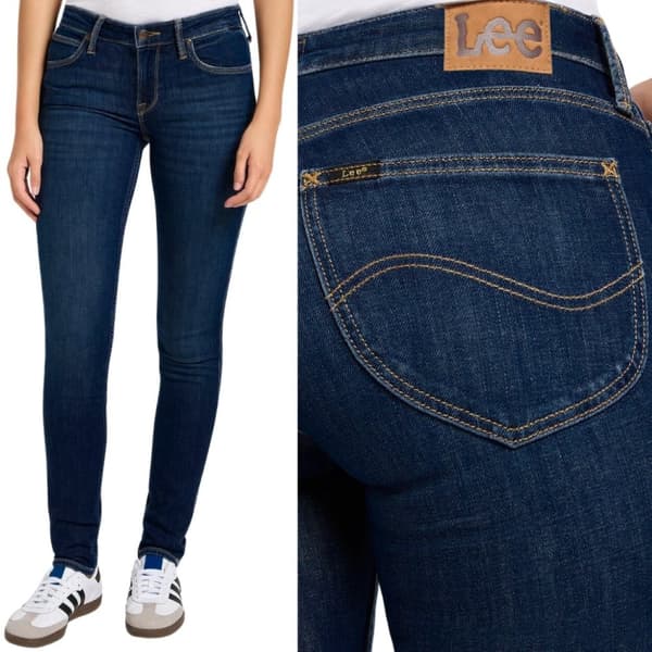 Lee SCARLETT Enfärgade Blå Marinblå Dam Skinny Jeans W30 L33