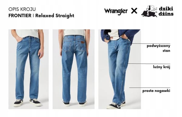 Wrangler FRONTIER RELAXED Raindrop LØSE LIGE JEANS W32 L30