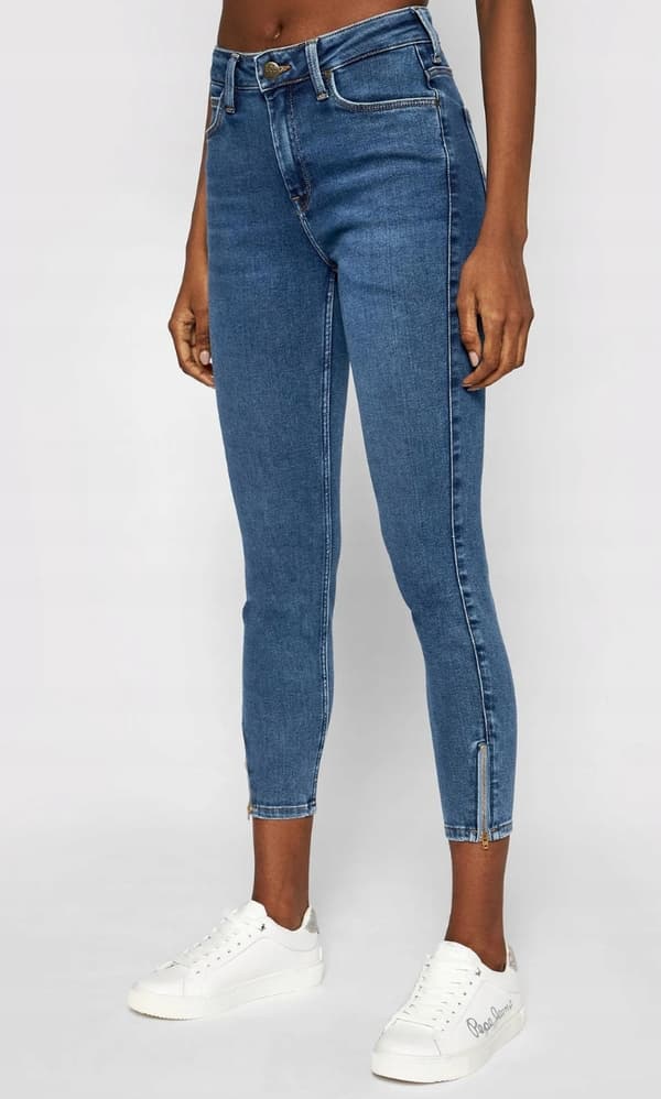Lee SCARLETT HIGH LONDON Ely HØJLÆNGDE DAMEBUKS SLIM FIT LYNLÅS 7/8 W26 L33
