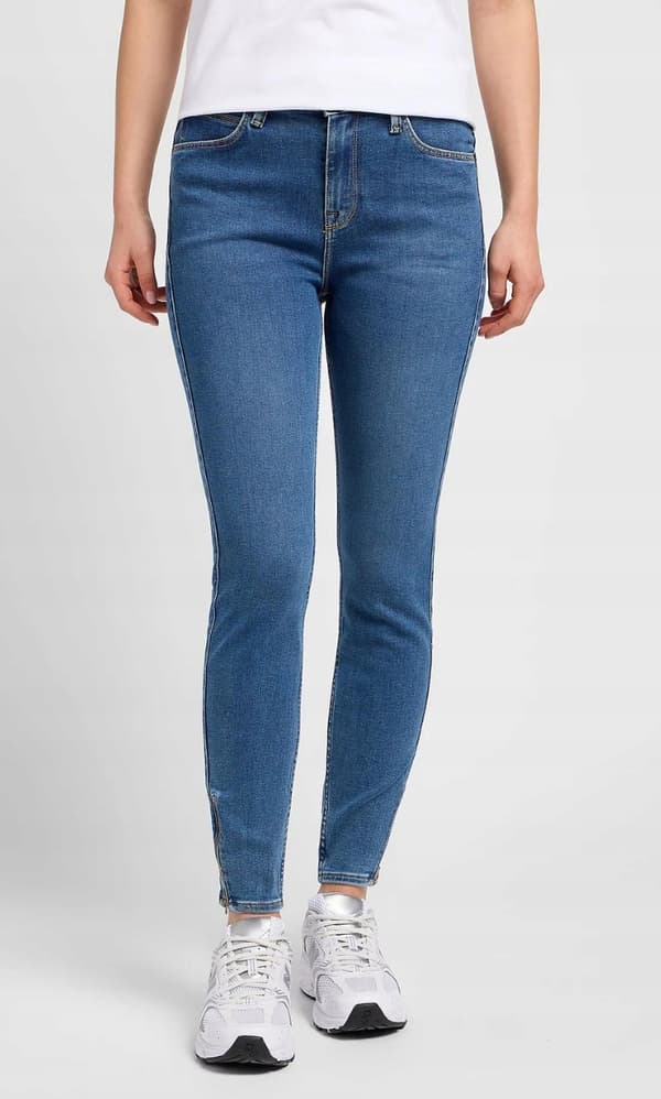 Lee SCARLETT HIGH LONDON Ely HØJLÆNGDE DAMEBUKS SLIM FIT LYNLÅS 7/8 W26 L33