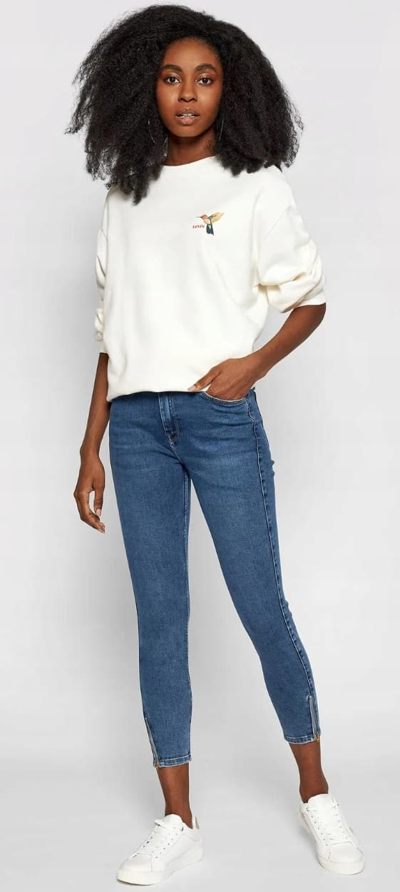 Lee SCARLETT HIGH LONDON Ely HØJLÆNGDE DAMEBUKS SLIM FIT LYNLÅS 7/8 W26 L33
