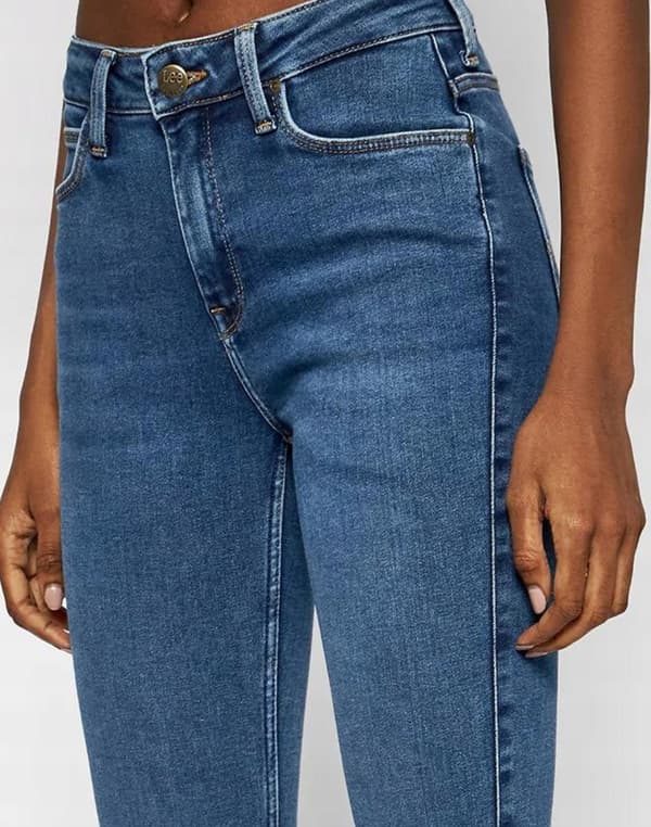 Lee SCARLETT HIGH LONDON Ely HØJLÆNGDE DAMEBUKS SLIM FIT LYNLÅS 7/8 W26 L33