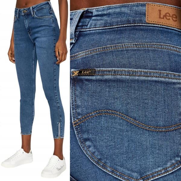 Lee SCARLETT HIGH LONDON Ely HØJLÆNGDE DAMEBUKS SLIM FIT LYNLÅS 7/8 W26 L33
