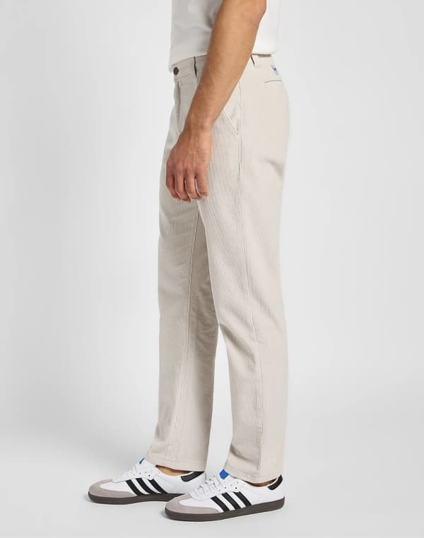Lee RELAXED WORKWEAR CHINO ECRU LØSE FLYBELSBUKSER CHINO W34 L34