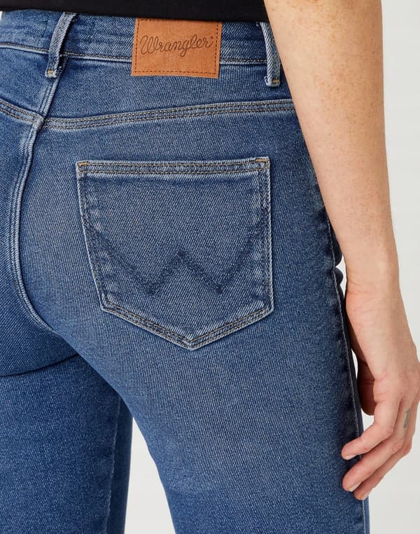 Wrangler SLIM Airblue DENIM STRAIGHT HIGH DAMJEANS W27 L30