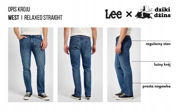 Lee WEST RELAXED Worn In LOOSE STRAIGHT JEANS TUMMAT DENIMIT W34 L34