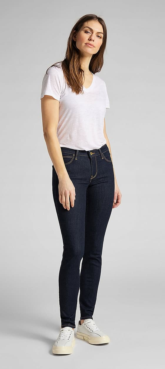 Lee SCARLETT Rinse DENIM MARINBLÅ DAMSKINNYJEANS W29 L31