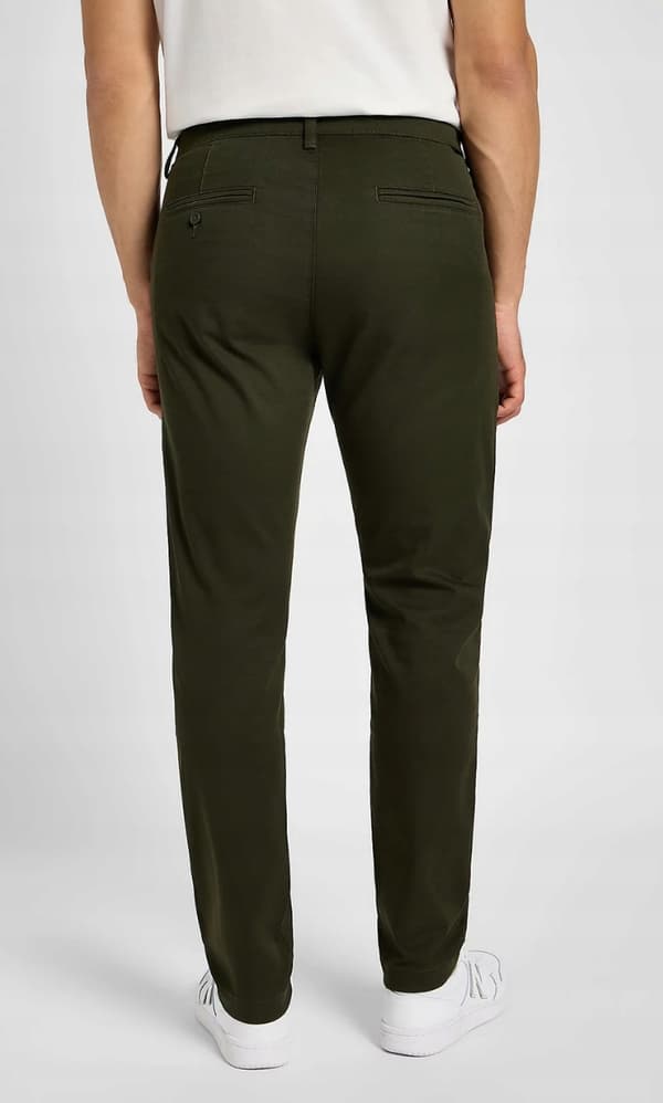 Lee SLIM CHINO Olive Night FITTED GRØNNE TAPEREDE CHINO BUKSER W30 L32