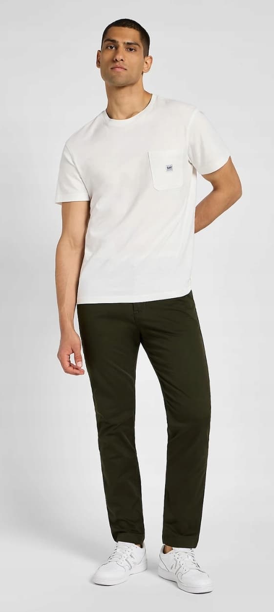 Lee SLIM CHINO Olive Night FITTED GRØNNE TAPEREDE CHINO BUKSER W30 L32