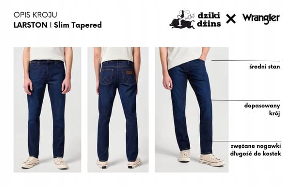 Wrangler LARSTON The Rock FITTED JEANS MÖRK DENIM W31 L34