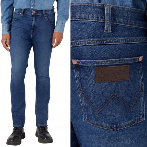 Wrangler LARSTON The Rock FITTED JEANS MÖRK DENIM W31 L34