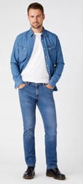 Miniatyrbild 5 av 8: Wrangler Greensboro Stroke Epic mjuka stretchjeans W33 L34