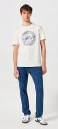 Miniatyrbillede 5 af 9: Wrangler RIVER Coldwater KLASSISKE MØRKE JEANS MED SLIMME AFSLAPNING W31 L32