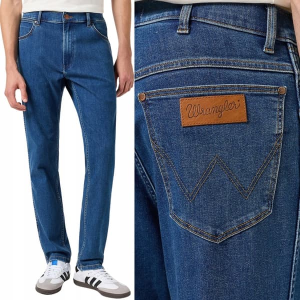 Wrangler RIVER Coldwater KLASSISKE MØRKE JEANS MED SLIMME AFSLAPNING W31 L32