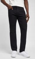 Miniatyrbild 2 av 6: Lee DAREN Black Rinse DENIM STRAIGHT SVARTA HERRJEANS W33 L34