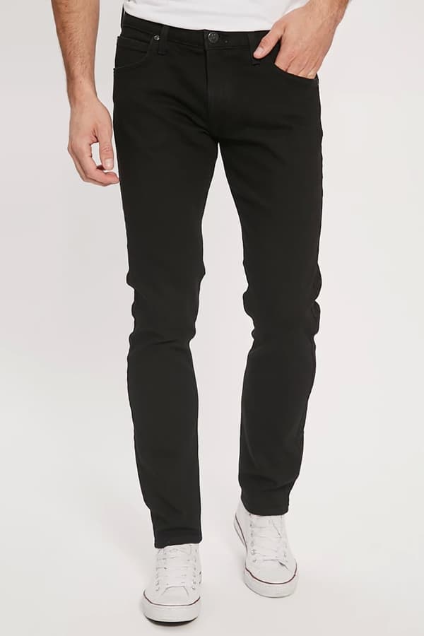 Lee LUKE SLIM Black Rinse MYCKET AVSmalnande SVARTA JEANS W34 L30