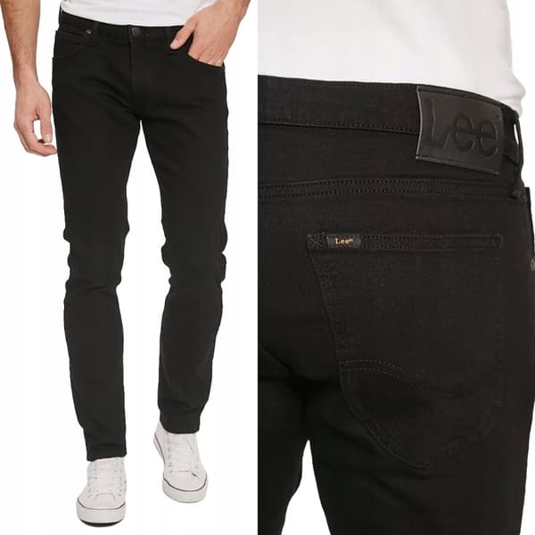 Lee LUKE SLIM Black Rinse MYCKET AVSmalnande SVARTA JEANS W34 L30