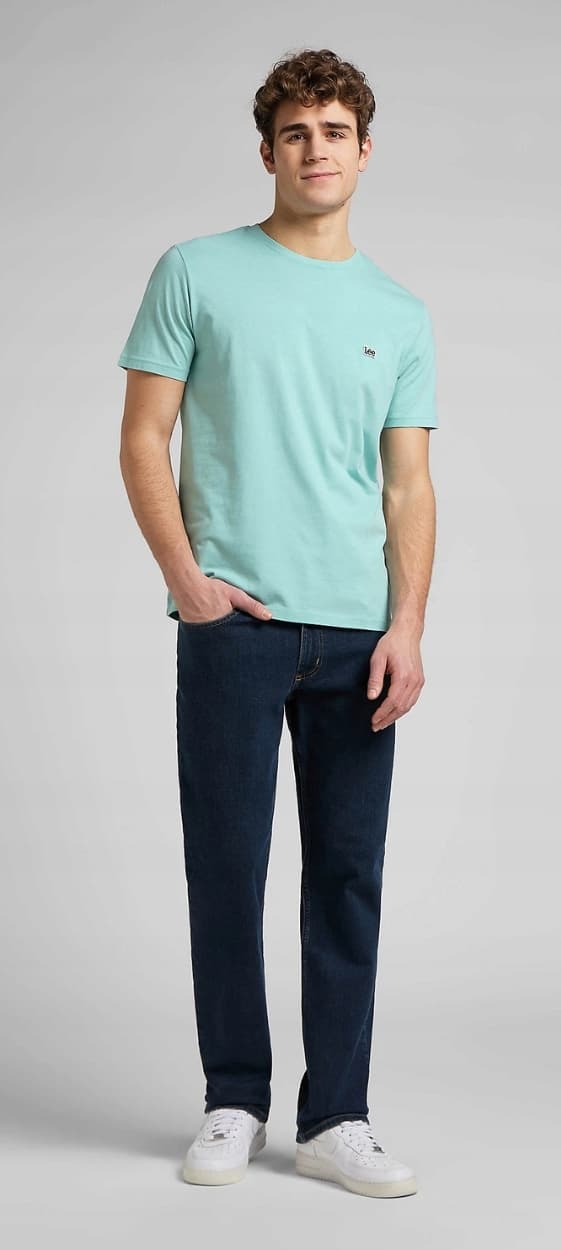 Lee BROOKLYN Mørke Stonewash DENIM STRAIGHT MØRKE JEANS W34 L32
