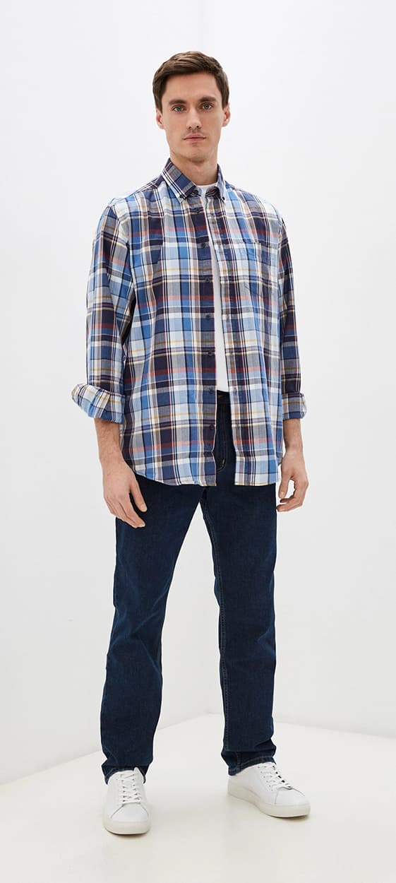 Lee BROOKLYN Mørke Stonewash DENIM STRAIGHT MØRKE JEANS W34 L32