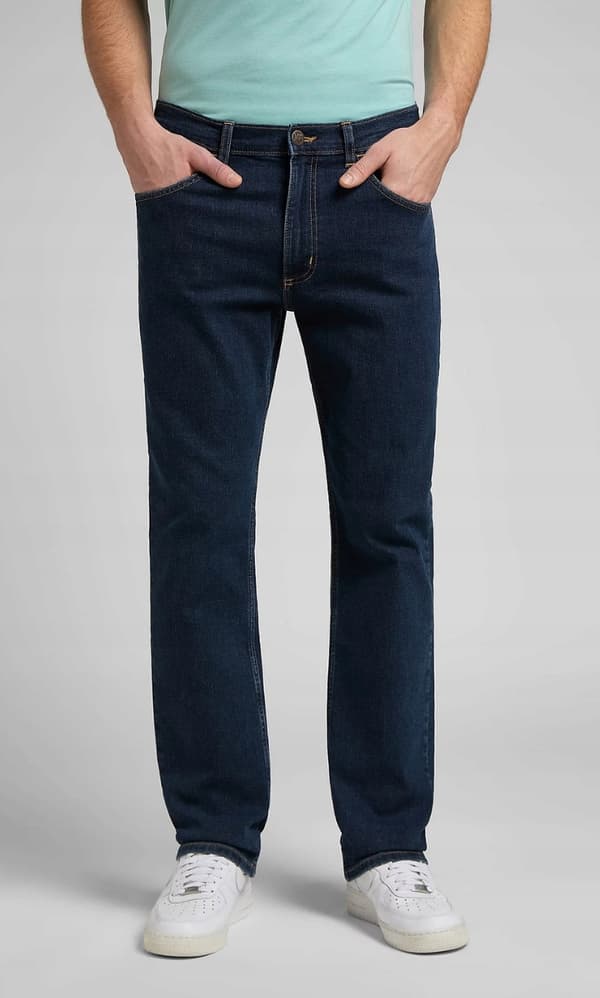 Lee BROOKLYN Mørke Stonewash DENIM STRAIGHT MØRKE JEANS W34 L32