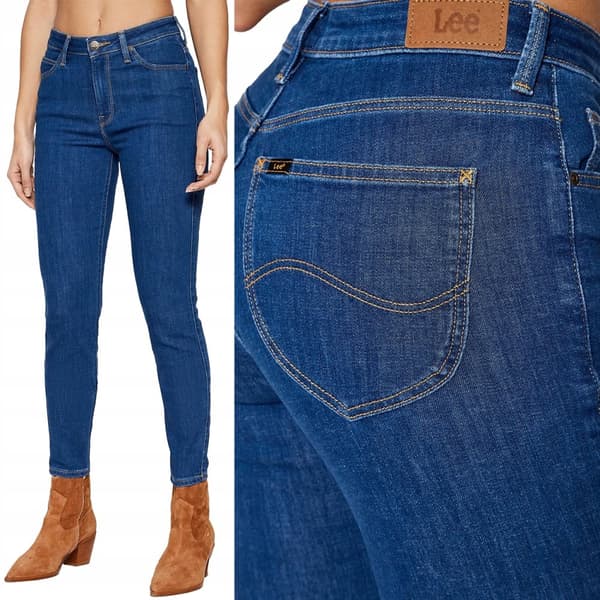 Lee SCARLETT HIGH Dark Zuri NAISTEN KORKEAT SLIM-FARKUT W30 L31