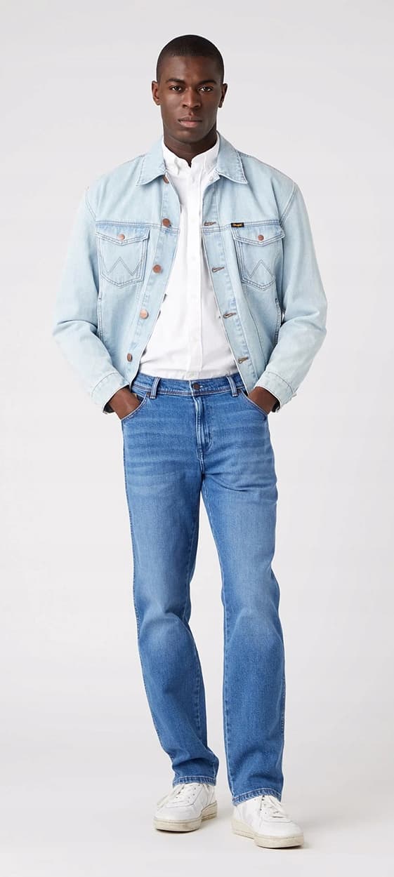 Wrangler TEXAS Nya Favoriter DENIM KLASSISKA RAKTA JEANS W42 L36
