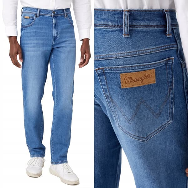 Wrangler TEXAS Nya Favoriter DENIM KLASSISKA RAKTA JEANS W42 L36