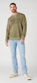Miniatyrbild 5 av 8: Wrangler GREENSBORO Blue Waves raka jeans blå denim W36 L34