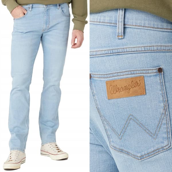 Wrangler GREENSBORO Blue Waves raka jeans blå denim W31 L32
