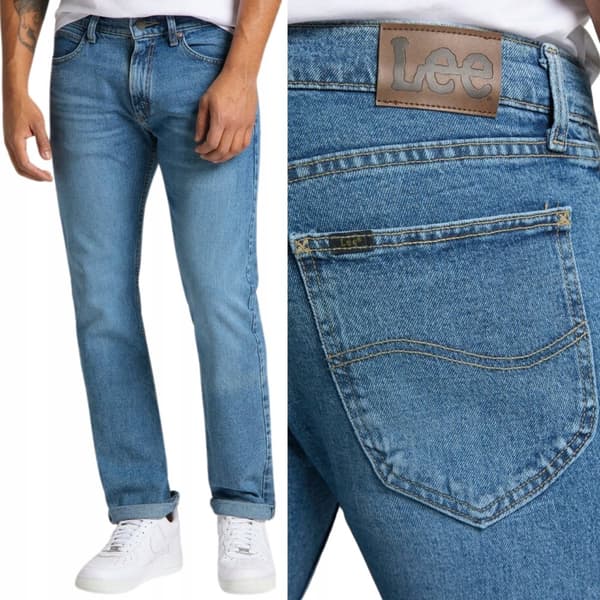 Lee LEGENDARY SLIM Glory FITTED RAKA BEN BLÅ DENIM W38 L30