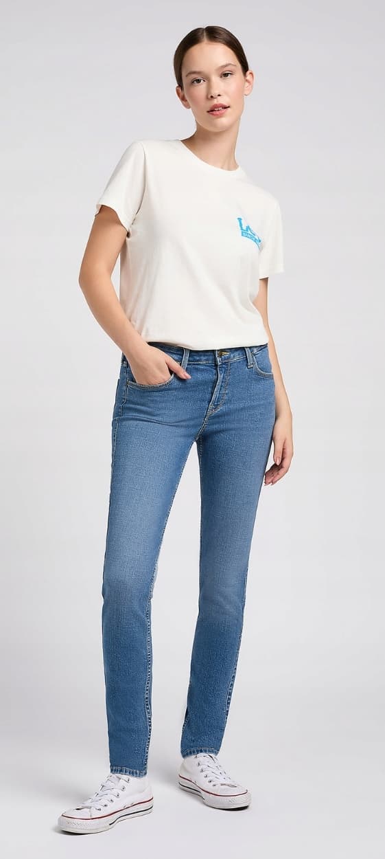Lee SCARLETT SKINNY Vintage Mid STRETCH BLÅ DENIM W28 L29